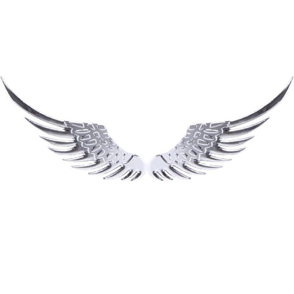 3D Angel Wing Metal Sticker Decal Auto Car Emblem Decal Decoration Color Silver