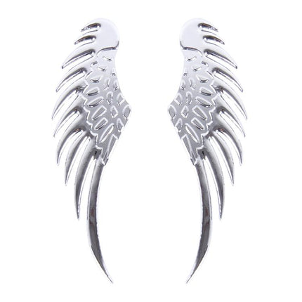 3D Angel Wing Metal Sticker Decal Auto Car Emblem Decal Decoration Color Silver, Angel Wing