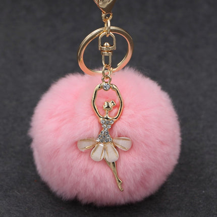 Ballet Golden Keychain Key Holder Key Chains Rings Holder Rex Rabbit Car Bag Pendant Fashion Bag Ornaments Pendant, Random Color Delivery, Rex Rabbit Shape