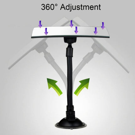 360 Degree Car Adjustable Interior Windshield Rectangular Blind Spot Mirror with Suck Cup Holder, XL-1013