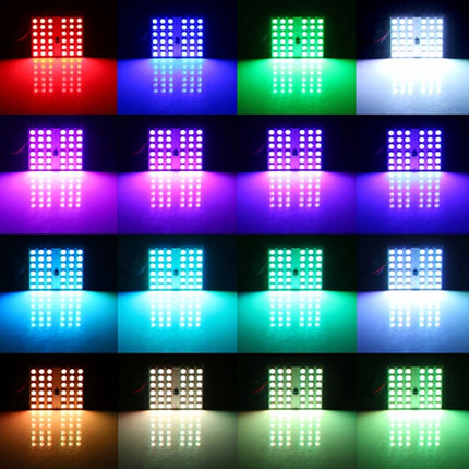 2 PCS Colorful 36MM Bicuspid Remote Control Car Dome Lamp LED Reading Light with 6 LED Lights, Car Dome Lamp