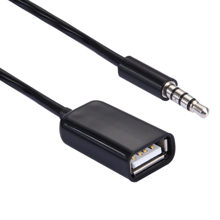 3.5mm Male to USB 2.0 Female Audio Converter Retractable Coiled Cable for Car MP3 Speaker U Disk, Length: 1m, 1pcs