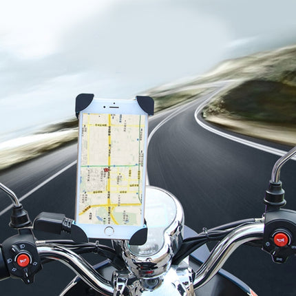 Universal 360 Degrees Free Rotation ABS Motorcycle Phone Bracket Mountain Bike Navigation Bracket GPS/Mobile Holder for 3.5-6.5 inch Mobile Phone