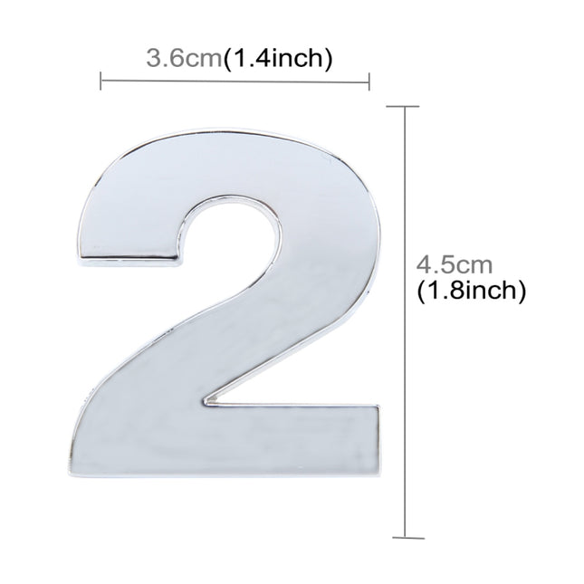 Car Vehicle Badge Emblem 3D Number One Self-adhesive Sticker Decal, Size: 3.6*4.5*0.5cm, 6, 7, 8, 1, 2, 3, 4, 5
