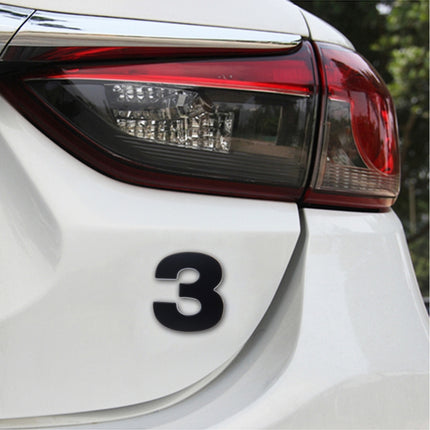 Car Vehicle Badge Emblem 3D Number One Self-adhesive Sticker Decal, Size: 3.6*4.5*0.5cm, 6, 7, 8, 1, 2, 3, 4, 5