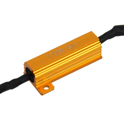 2 PCS H7 Car Canbus Error Canceller Decoder Load Resistor LED 50W 8 Ohm No Blinking Decoder Heat Resistance Aluminum Case Heat Sink High Power Metal Shell Resistance, H7