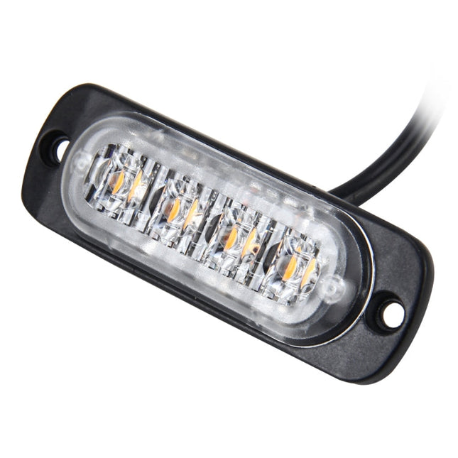DC 12V-24V 2W 4LEDs SMD-2835 Lamps 17 Flash Patterns 3 Lines Car Flash Lamp Waterproof Car Truck Emergency Strobe Flash Warning Light, Cable Length: 90cm, 4LEDs