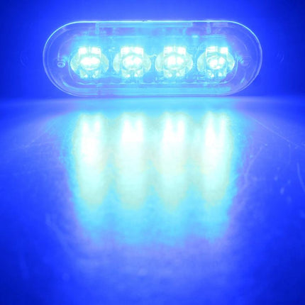 DC 12V-24V 2W 4LEDs SMD-2835 Lamps 17 Flash Patterns 3 Lines Car Flash Lamp Waterproof Car Truck Emergency Strobe Flash Warning Light, Cable Length: 90cm