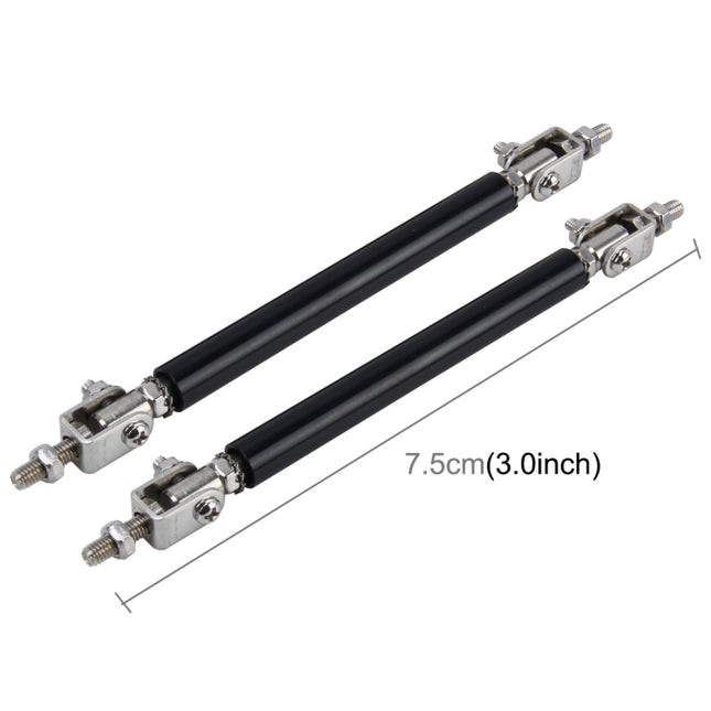 2 PCS Car Modification Large Surrounded By The Rod Telescopic Lever Front and Rear Bars Fixed Front Lip Back Shovel Adjustable Small Rod, Length: 7.5cm, Length: 7.5cm