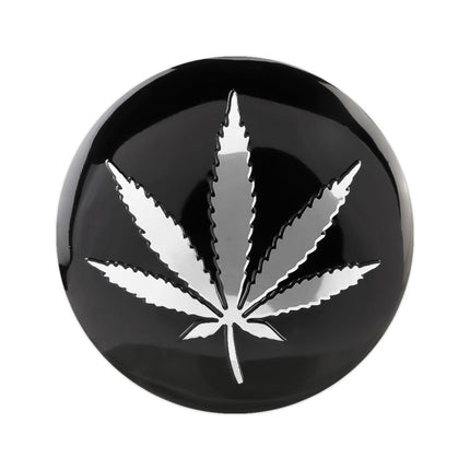 4 PCS Car-Styling Silver Leaves Pattern Metal Wheel Hub Decorative Sticker, Diameter: 5.8cm, Silver Leaves