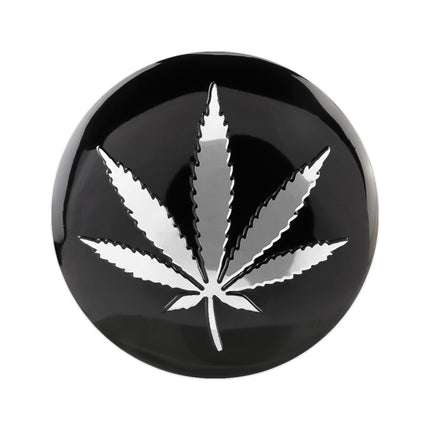 4 PCS Car-Styling Silver Leaves Pattern Metal Wheel Hub Decorative Sticker, Diameter: 5.8cm, Silver Leaves