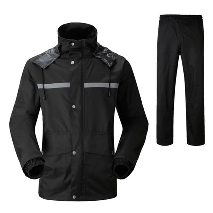 Durable Reflective Motorcycle Split Raincoat Pants Riding Bicycle Electric Bike Windproof Waterproof Rain Wear for Adult, Size: 2XL(Black), Size: 2XL