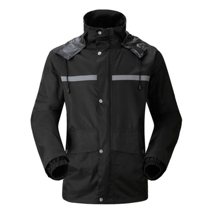 Durable Reflective Motorcycle Split Raincoat Pants Riding Bicycle Electric Bike Windproof Waterproof Rain Wear for Adult, Size: 2XL(Black), Size: 2XL