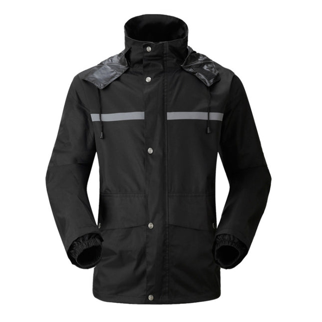 Durable Reflective Motorcycle Split Raincoat Pants Riding Bicycle Electric Bike Windproof Waterproof Rain Wear for Adult, Size: 2XL(Black), Size: 2XL