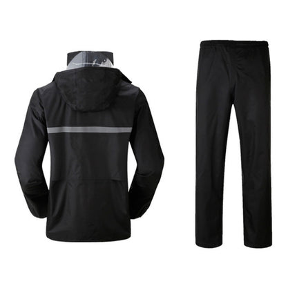 Durable Reflective Motorcycle Split Raincoat Pants Riding Bicycle Electric Bike Windproof Waterproof Rain Wear for Adult, Size: 2XL(Black), Size: 2XL