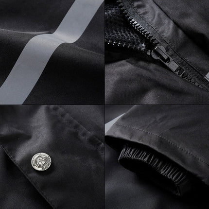 Durable Reflective Motorcycle Split Raincoat Pants Riding Bicycle Electric Bike Windproof Waterproof Rain Wear for Adult, Size: 2XL(Black), Size: 2XL