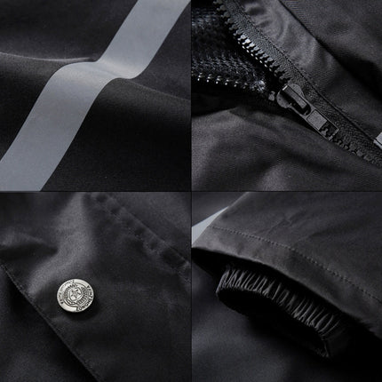 Durable Reflective Motorcycle Split Raincoat Pants Riding Bicycle Electric Bike Windproof Waterproof Rain Wear for Adult, Size: 2XL(Black), Size: 2XL