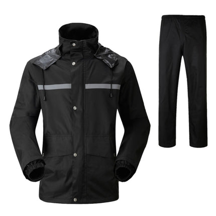 Durable Reflective Motorcycle Split Raincoat Pants Riding Bicycle Electric Bike Windproof Waterproof Rain Wear for Adult, Size: 2XL(Black), Size: 2XL