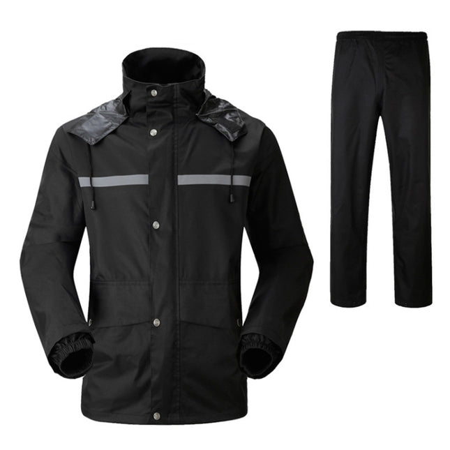 Durable Reflective Motorcycle Split Raincoat Pants Riding Bicycle Electric Bike Windproof Waterproof Rain Wear for Adult, Size: 2XL(Black), Size: 2XL