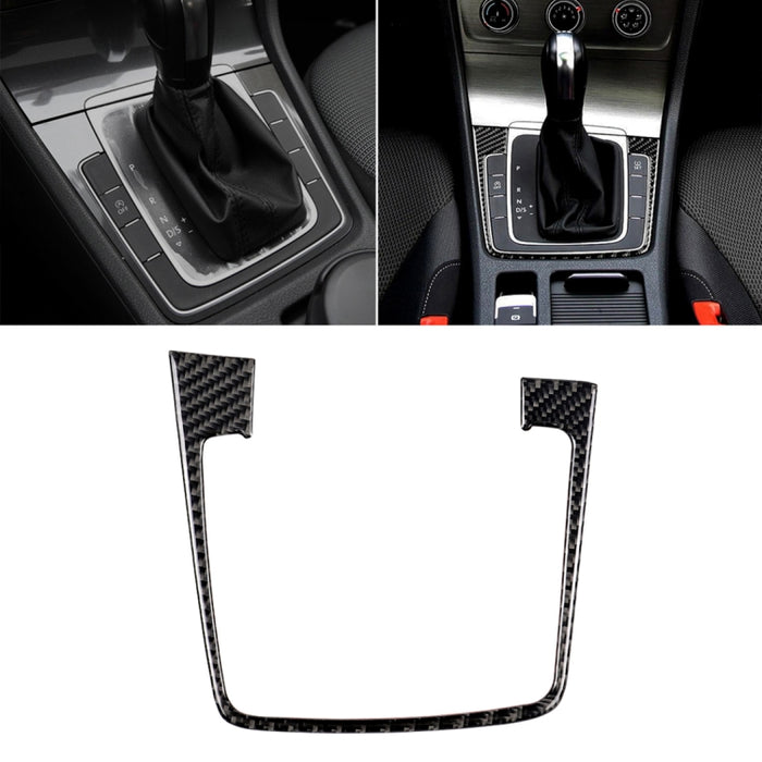Car Carbon Fiber Gear Position Panel Frame Decorative Sticker for Volkswagen Golf 7 2018-, without Hole and Start and Stop, Left Drive, Gear Position