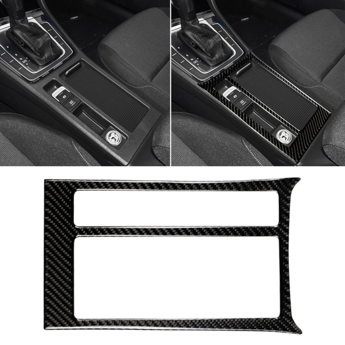 Car Carbon Fiber Water Cup Panel Decorative Sticker for Volkswagen Golf 7 2013-2017, Left Drive, Water Cup Panel