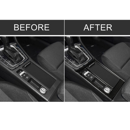 Car Carbon Fiber Water Cup Panel Decorative Sticker for Volkswagen Golf 7 2013-2017, Left Drive, Water Cup Panel