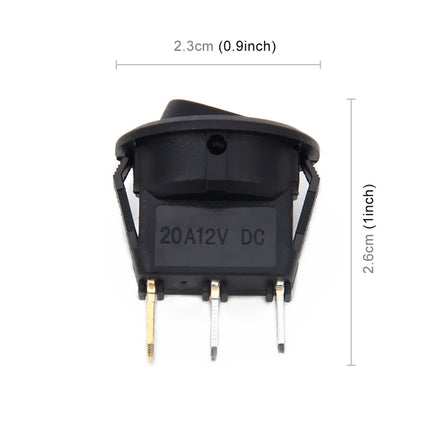 20 Amp 12 Volt Triple Plugs LED ON OFF Rocker Power Switch