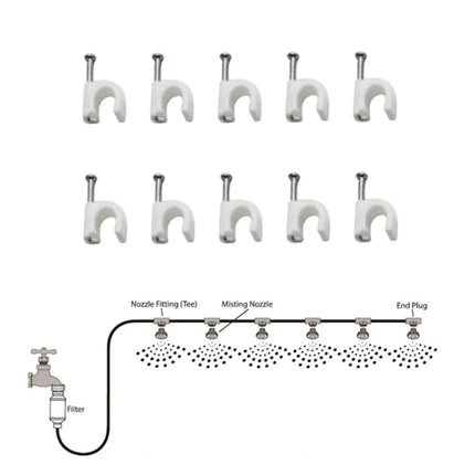 Outdoor Lawn Garden PE Hose Mist Watering Line Misting Cooling System with 26 x Mist Nozzles, Length: 18m, Length: 18m