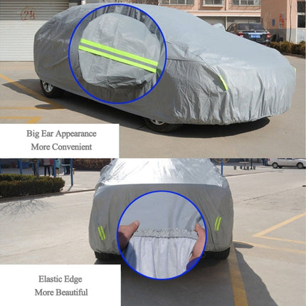 PVC Anti-Dust Sunproof Sedan Car Cover with Warning Strips, Fits Cars up to 4.9m(191 inch) in Length