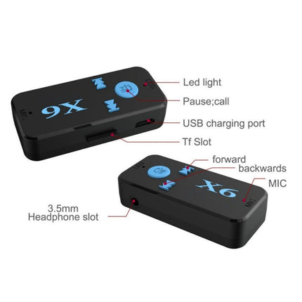 HQX6 Car Bluetooth V4.1 Audio Music Player Receiver Adapter, Support Wireless Hands-free & TF Card & USB Charge, HQX6