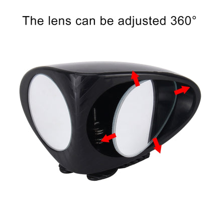3R-051 360 Degrees Rotatable Left Blind Spot Side Assistant Mirror for Auto Car, Left Black, Left White
