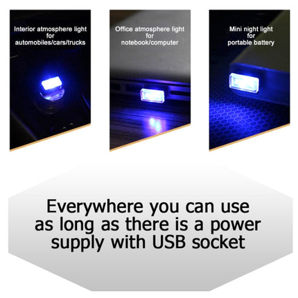Universal PC Car USB LED Atmosphere Lights Emergency Lighting Decorative Lamp, Red Light, Yellow Light, Ice Blue, Blue Light, Pink Light, Green Light