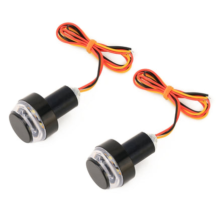 Pair Motorcycle Turn Signal Light Grip Bar Plug Strobe Side Marker End LED Handlebar Lamp, Green Light, Red Light, Turn Double Light, Blue Light, Pink Light