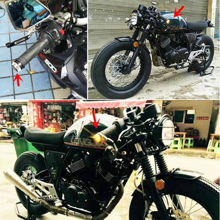 Pair Motorcycle Turn Signal Light Grip Bar Plug Strobe Side Marker End LED Handlebar Lamp, Green Light, Red Light, Turn Double Light, Blue Light, Pink Light