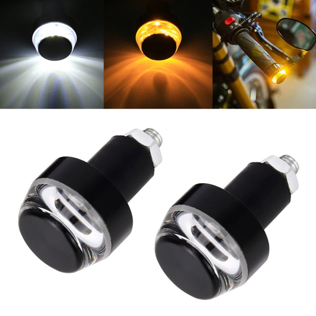 Pair Motorcycle Turn Signal Light Grip Bar Plug Strobe Side Marker End LED Handlebar Lamp, Green Light, Red Light, Turn Double Light, Blue Light, Pink Light