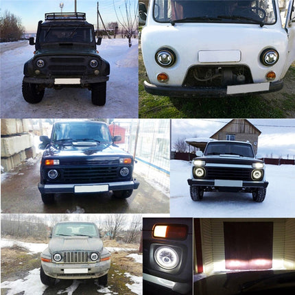 2 PCS 7 inch IP68 Waterproof 6500K 75W CREE LED Headlight Hi/Lo Beam Driving Lamp for Jeep Wrangler JK TJ LJ, 6500K 75W