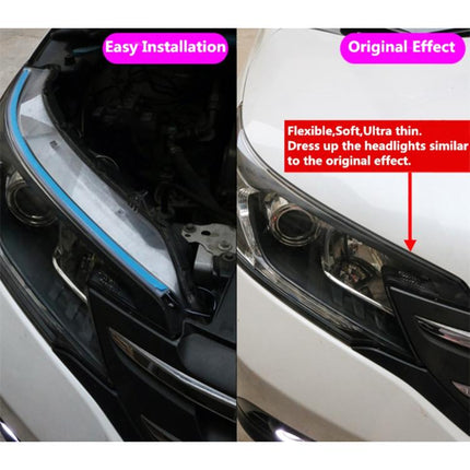 2 PCS 60cm DC12V 7.5W Ultra-thin Waterproof Car Auto Double Colors Turn Lights / Running Lights SMD-2835 LED Bulbs (Turn Lights: Yellow Light; Running Lights: Ice Blue Light), 60cm Turn Lights: Yellow Light; Running Lights: Ice Blue Light              ...