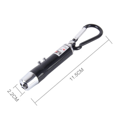 2pcs Outdoor Keychain Metal Shell Mini LED Flashlight Laser Light with Money Detecting