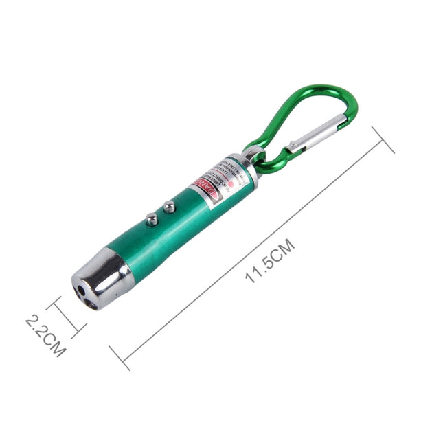 2pcs Outdoor Keychain Metal Shell Mini LED Flashlight Laser Light with Money Detecting