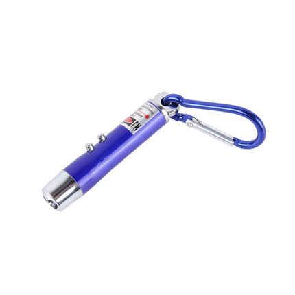 2pcs Outdoor Keychain Metal Shell Mini LED Flashlight Laser Light with Money Detecting