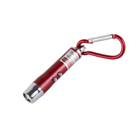 2pcs Outdoor Keychain Metal Shell Mini LED Flashlight Laser Light with Money Detecting