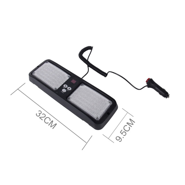 High qulaity DC 12V,9W LED Waterproof Car Sunshade White Light Warning Lights Strobe Emergency Lights Flashing Light with 12 Kinds Flash Patterns, White