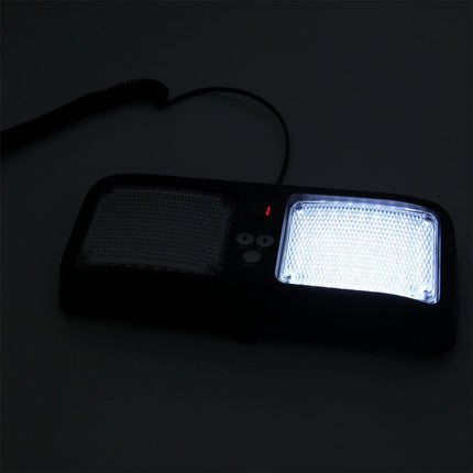 High qulaity DC 12V,9W LED Waterproof Car Sunshade White Light Warning Lights Strobe Emergency Lights Flashing Light with 12 Kinds Flash Patterns, White