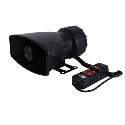 HJS-78005 12V 60W 300dB Car Electric Alarm Air Horn Siren Speaker 5 Sound Tone/ 3 Sound Tone Super Loud With Mic, Cable Length: 60cm, HJS-78005