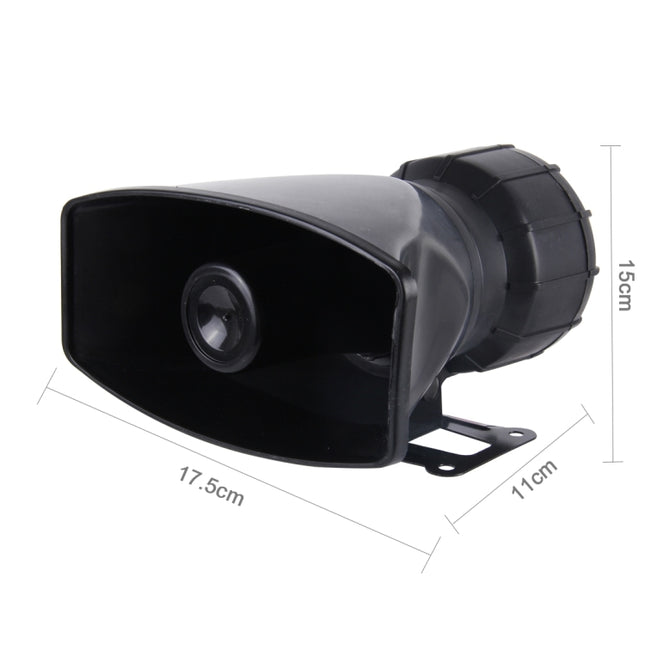 HJS-78005 12V 60W 300dB Car Electric Alarm Air Horn Siren Speaker 5 Sound Tone/ 3 Sound Tone Super Loud With Mic, Cable Length: 60cm, HJS-78005