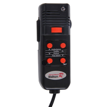 HJS-78005 12V 60W 300dB Car Electric Alarm Air Horn Siren Speaker 5 Sound Tone/ 3 Sound Tone Super Loud With Mic, Cable Length: 60cm, HJS-78005