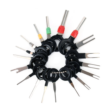 18 PCS Auto Car Plug Circuit Board Wire Harness Terminal Extraction Pick Connector Crimp Pin Back Needle Remove Tool, 18 PCS