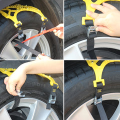 6 PCS Car Snow Tire Anti-skid Chains Winter Car Snow Tire Chains Wheel Chains Anti-skid Belt Thickened Anti-slip Chains with Effortless Wheel, Anti-skid Chains 10