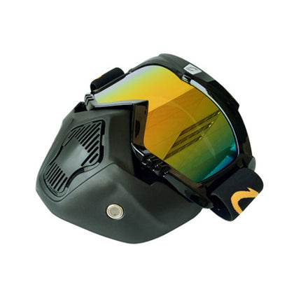Motorcycle Helmet Riding Mask Goggles Set Outdoor Wind and Sand Resistant Off-road Harley Goggles Removable Masks