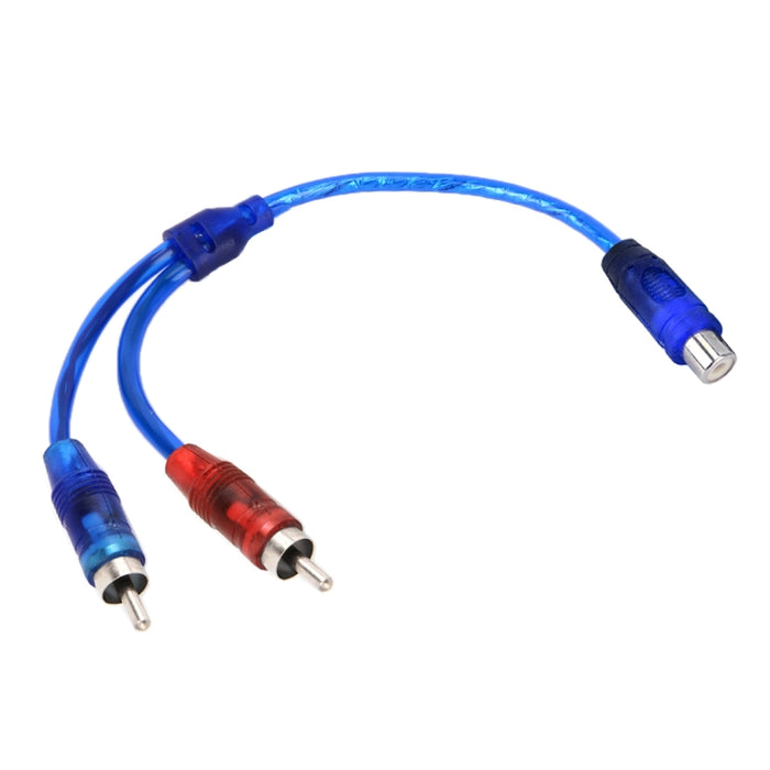 Car AV Audio Video 1 Female to 2 Male Aluminum Extension Cable Wiring Harness, Cable Length: 26cm, 1 Female to 2 Male